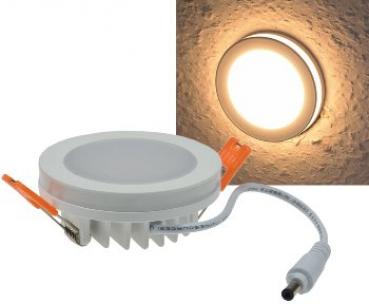 LED Einbaustrahler mit Leuchtkranz 6W, warmweiß, 450lm, IP44, weiß