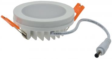 Preview: LED Einbaustrahler mit Leuchtkranz 6W, warmweiß, 450lm, IP44, weiß