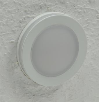 Preview: LED Einbaustrahler mit Leuchtkranz 6W, warmweiß, 450lm, IP44, weiß