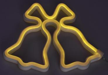 Preview: LED Figur "Glocken" 230x200mm, warmweiß 3x AA / USB 5V, 80+80cm Kabel
