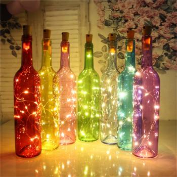 Preview: LED Flaschen-Lichterkette "CuteBottle" 20 LEDs, 2m, 10er Set, warmweiß, Batteriebetrieben