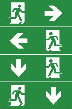 Preview: LED Fluchtwegleuchte "NL-D2" 30 LEDs Erkennungsw. 25m, Deckenmontage, IP65