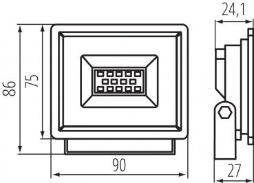 LED-Fluter für den Außenbereich in schwarz, 10W, 800lm, neutralweiß