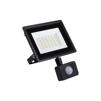 Preview: LED Fluter mit Bewegungsmelder für den Außenbereich in schwarz, 30W, 2650lm, IP44, neutralweiß