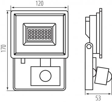 LED Fluter mit Bewergungsmelde für den Außenbereich in schwarz, 20W, 1700lm, IP44, neutralweiß