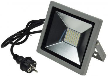 Preview: LED-Fluter SlimLine "CTF-SLT 30" silber 30W, 2100lm, 4000K, neutralweiß, IP44