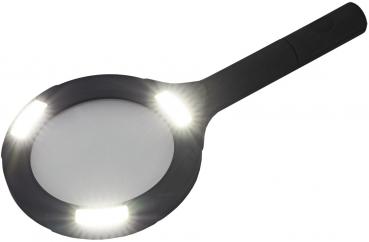 Preview: LED Lese-Lupe mit Batteriebetrieb 2x AA, neutralweiß, 3 Dioptrien 250lm