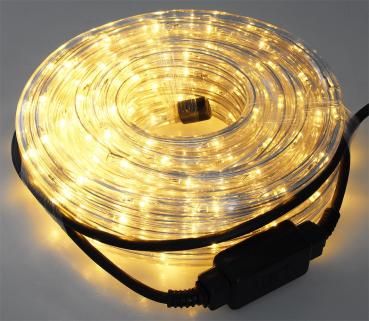 Preview: LED-Lichtschlauch 10m, 13mm Ø, 240 LEDs 230V, 15W, IP44, warmweiß, 3300K