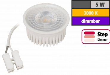 LED-Modul McShine MCOB 5W, 400lm, 230V, 50x25mm, warmweiß, 3000K, step-dimmbar