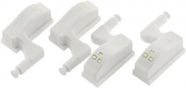 Preview: LED Schrankleuchte, 4er-Set Batteriebetrieb, Drucksensor für Türen