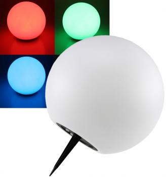 LED Solar Kugelleuchte 25cm Ø "SK25 RGB" IP44, Farbwechsel