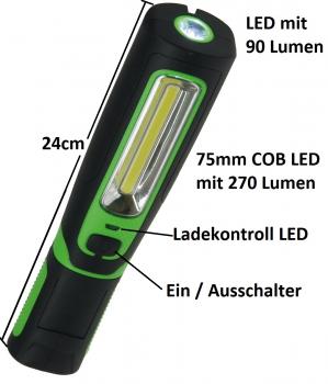 Preview: LED Stableuchte mit Akku "FlexiLED 300" LiIon Akku, Magnethalter, 3W, 270lm,IP44