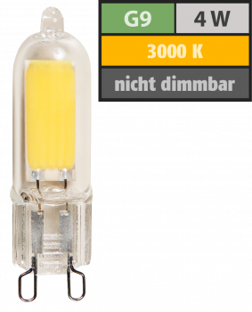 LED-Stiftsockellampe McShine, G9, 4W, 440lm, warmweiß
