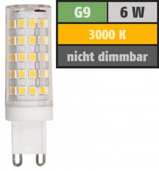LED-Stiftsockellampe McShine, G9, 6W, 720lm, 3000K, warmweiß
