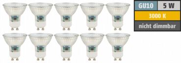LED-Strahler McShine SP50-10, GU10, 5W, 400 lm, warmweiß, 10er-Pack