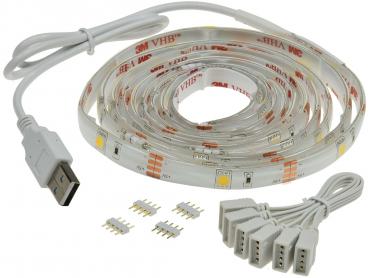 Preview: LED Stripe Set:TV-Hintergrundbeleuchtung USB, 4x 50cm, warmweiß 3000K