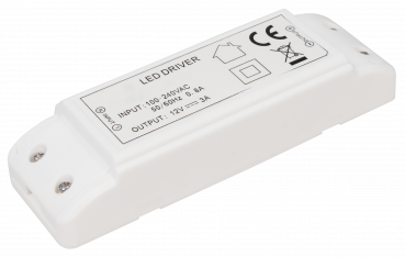 LED-Trafo McShine, elektronisch, 1-36W, 230V auf 12V, 140x45x27mm