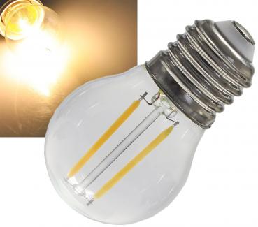 LED Tropfenlampe E27 "Filament T4" 3000k, 470lm, 230V/4W, warmweiß