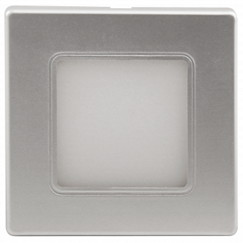 Preview: LED-Wand-Einbauleuchte McShine LWE-86S 2W, 100lm, warmweiß, silberner Rahmen