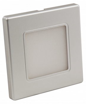 Preview: LED-Wand-Einbauleuchte McShine LWE-86S 2W, 100lm, warmweiß, silberner Rahmen