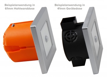 Preview: LED-Wand-Einbauleuchte McShine LWE-86SB 2W, 100lm, warmweiß, silberner Rahmen