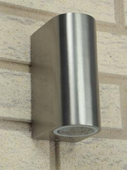 Preview: LED-Wandleuchte "CTW-2" für 2x GU10, IP44, Edelstahl poliert