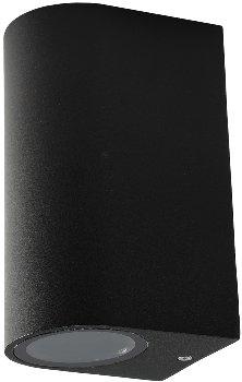LED-Wandleuchte "CTW-2" für 2x GU10, IP44, Gehäuse schwarz