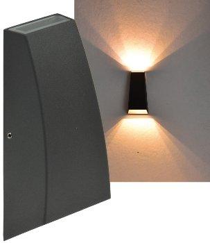 LED Wandleuchte "Hilera 6" IP44, 2x3W, 2900K, warmweiß