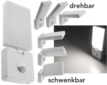 Preview: LED Wandleuchte "PORTAO" 4000K 15W, 1100lm, PIR-Bewegungsmelder, IP44