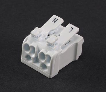 Preview: Lüsterklemme, 2-polig mit Hebel 0,75-2,5mm², max. 16A