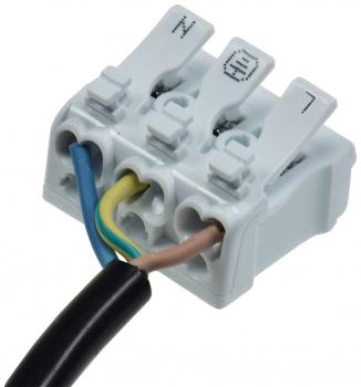 Preview: Lüsterklemme, 3-polig mit Hebel 0,75-2,5mm², max. 16A