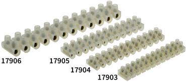 Preview: Lüsterklemmen für 4,0-10mm², 12 Klemmen Messingeinsatz, transparent