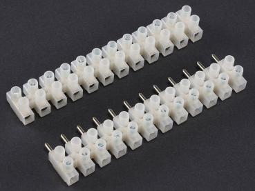 Preview: Lüsterklemmen für 2,5-4,0mm², 12 Klemmen Messingeinsatz, transparent, steckbar