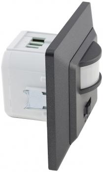 Preview: MILOS Bewegungsmelder, 160°, Anthrazit 250V~, 400W, inkl. Rahmen, LED geeignet