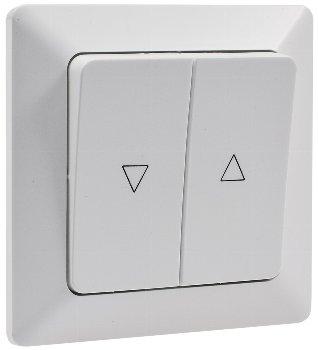 MILOS Jalousien-Steuerung Hoch/Runter Taster, inkl. Rahmen, UP, weiß matt