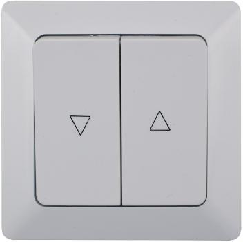 Preview: MILOS Jalousien-Steuerung Hoch/Runter Taster, inkl. Rahmen, UP, weiß matt