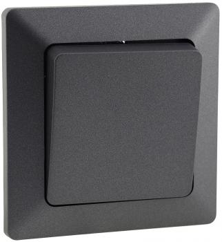 MILOS Taster, Anthrazit 0-250V~/ 10A, inkl. Rahmen, UP
