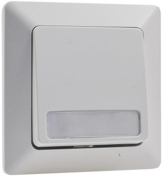 Preview: MILOS Taster mit Namensschild, weiß matt 0-250V~/ 10A, inkl. Rahmen, UP