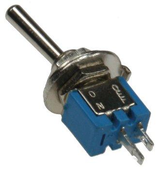Miniatur Kippschalter 1x EIN/AUS 12V/3A, Lötösen, 2-Pin, Gewinde Ø 6mm