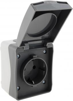 Preview: NUQUI Feuchtraum Steckdose IP54, Aufputz, 250V / 16A