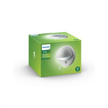 Preview: Philips LED-Wandleuchte June grau mit Bewegungsmelder, 1x42 Watt, 230 V