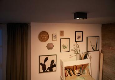 Preview: Philips MyLiving Box Warm Glow LEDSpot 2 flg. schwarz