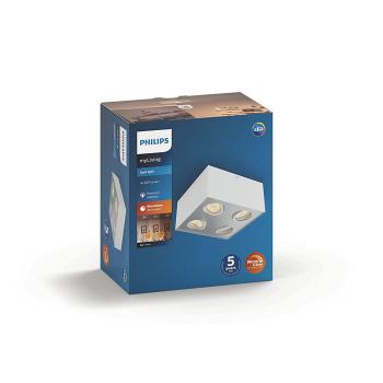 Preview: Philips myLiving Warm Glow LED Spot Box 4 flg. 4x4,5W weiß