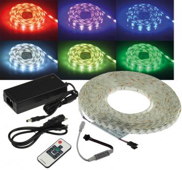 Preview: RGB LED-Strip Set "RGB-1000 RF" 10m Stripe, Netzteil, Funk-Fernbedienung