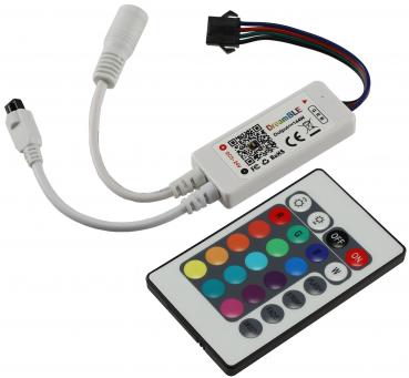 Preview: RGB LED-Stripe Controller Bluetooth incl. IR-Fernbedienung + App-Steuerung