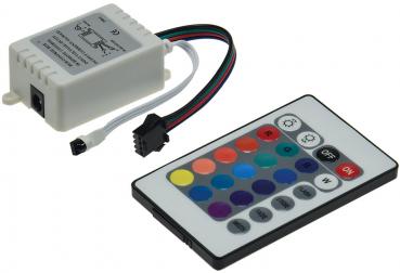 Preview: RGB LED-Stripe Controller Infrarot mit Fernbedienung