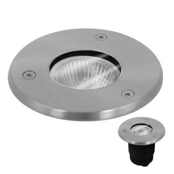 Runder Bodeneinbaustrahler aus Aluminium Druckguss und Edelstahl IP67