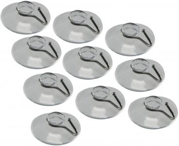 Preview: Saugnapf "Easy 42" mit Metallhaken 10er Pack, transparent, Ø 42mm