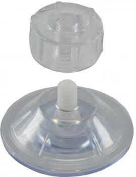 Preview: Saugnapf "Fix 47" mit Schraube, rostfrei 5er Pack, Kunststoff,transparent, Ø47mm