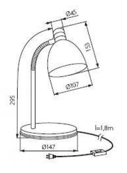 Preview: Schreibtischleuchte mit E14 Sockel in Schwarz